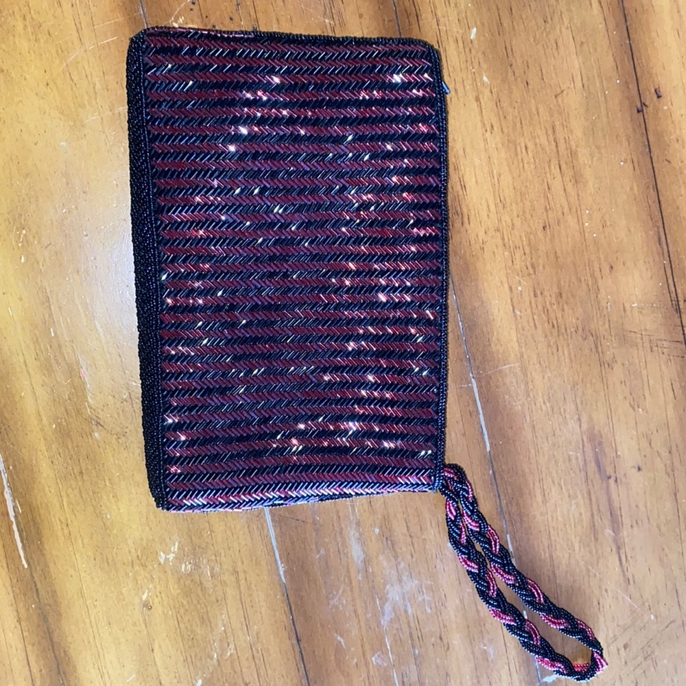 Beautiful black and red sequenced wristlet